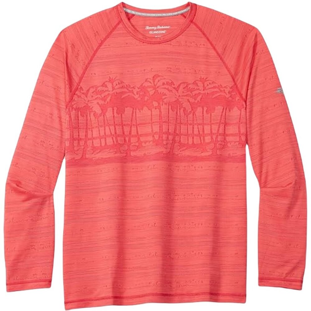 Tommy Bahama Men's Small Clarete Melon Palm Boulevard Performance Crew T-Shirt - Picture 1 of 7